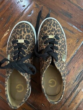 Guess Leopard-Print Lace-Up Sneakers in Brown and Black